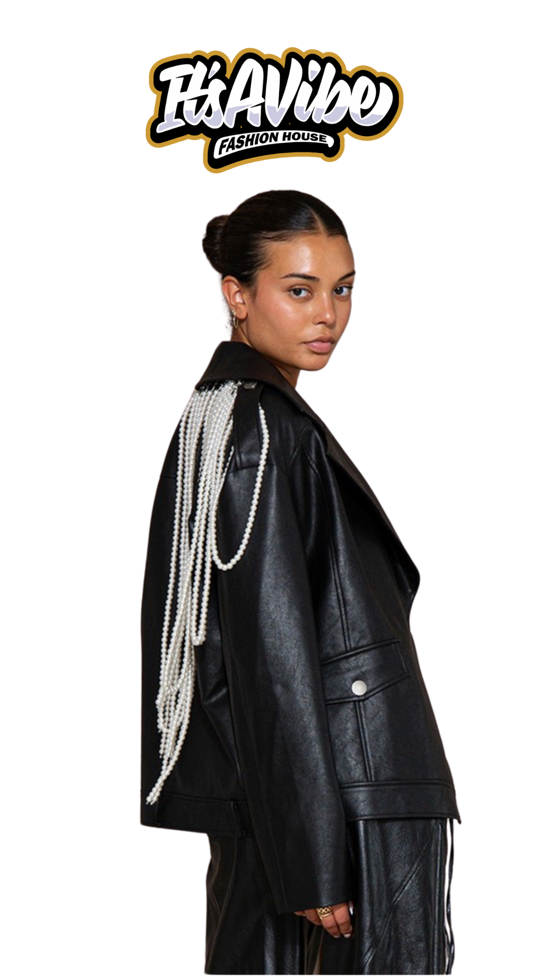 The “LEATHER & PEARLS “ jacket