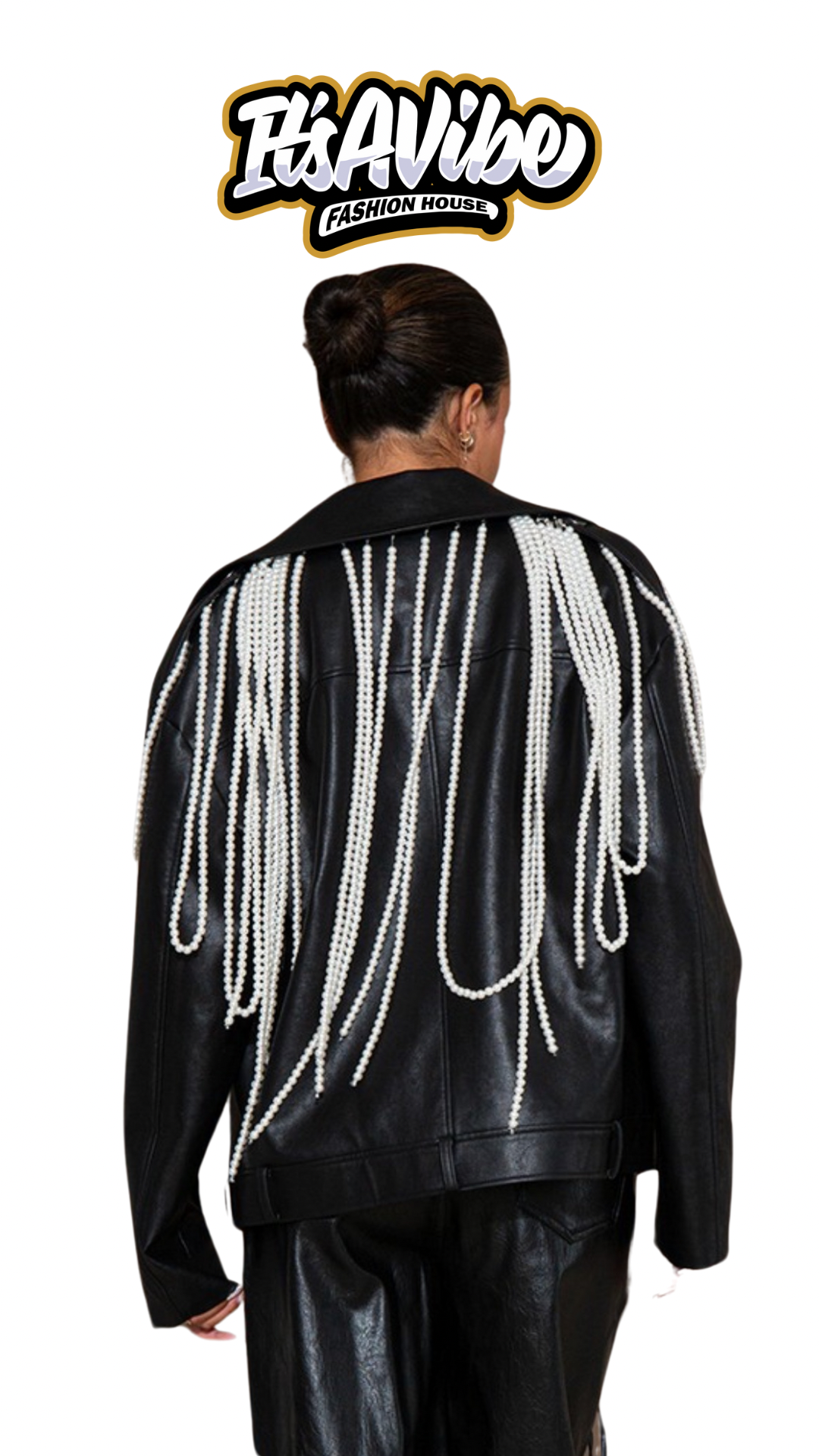 The “LEATHER & PEARLS “ jacket