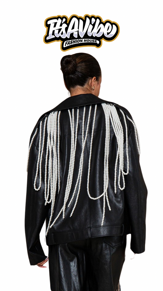 The “LEATHER & PEARLS “ jacket