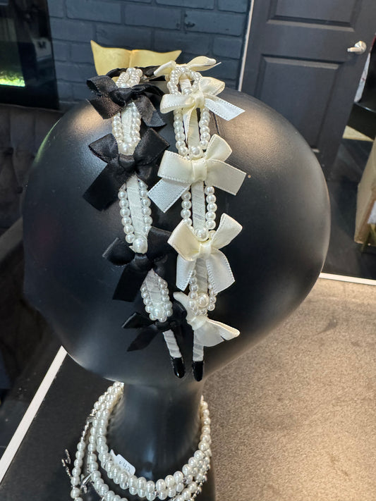 “Pearls, Bows & Bands” Headband